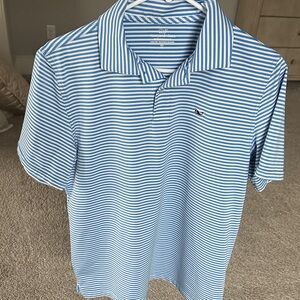 Vineyard Vines Light Blue and White Striped Polo